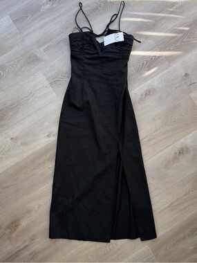 Zara Black Maxi Dress with Spaghetti Straps
